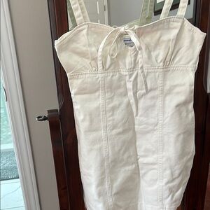 White Sleeveless Dress with Bow Detail urban outfitters